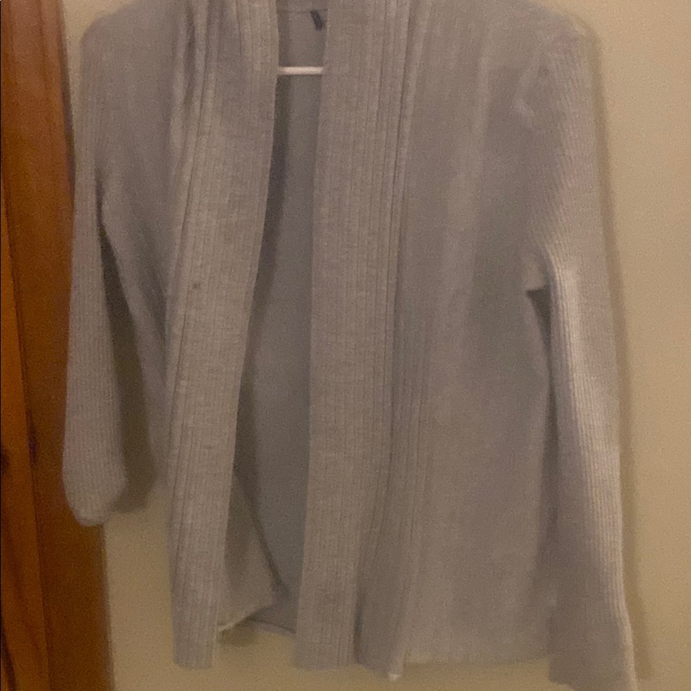 Classic Gray Knit Cardigan Sweater